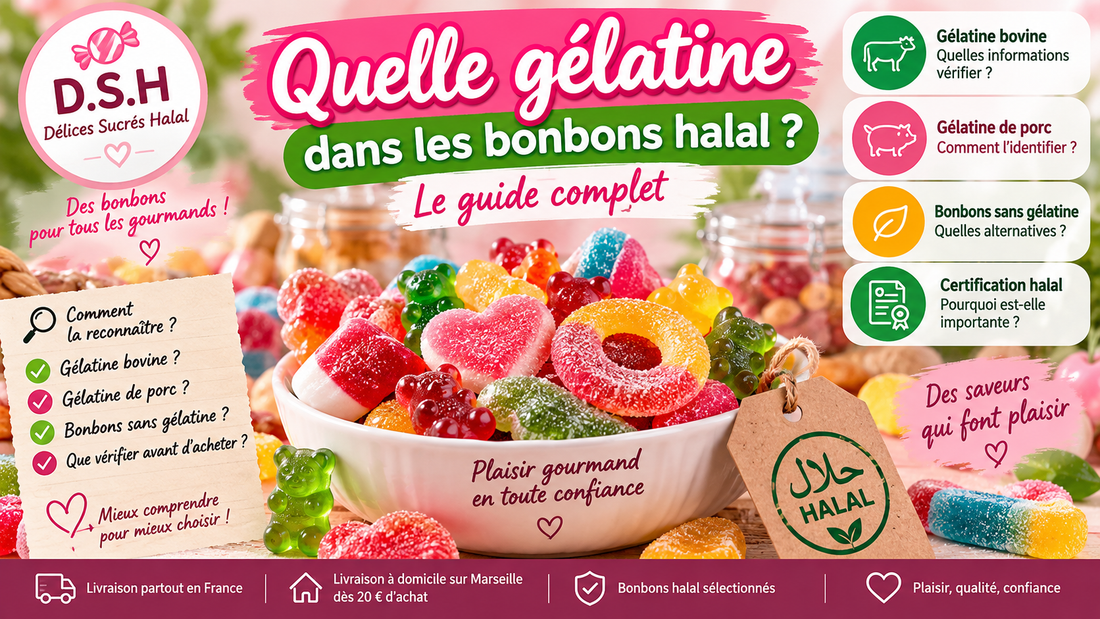 Gélatine dans les bonbons halal : origine et certification halal